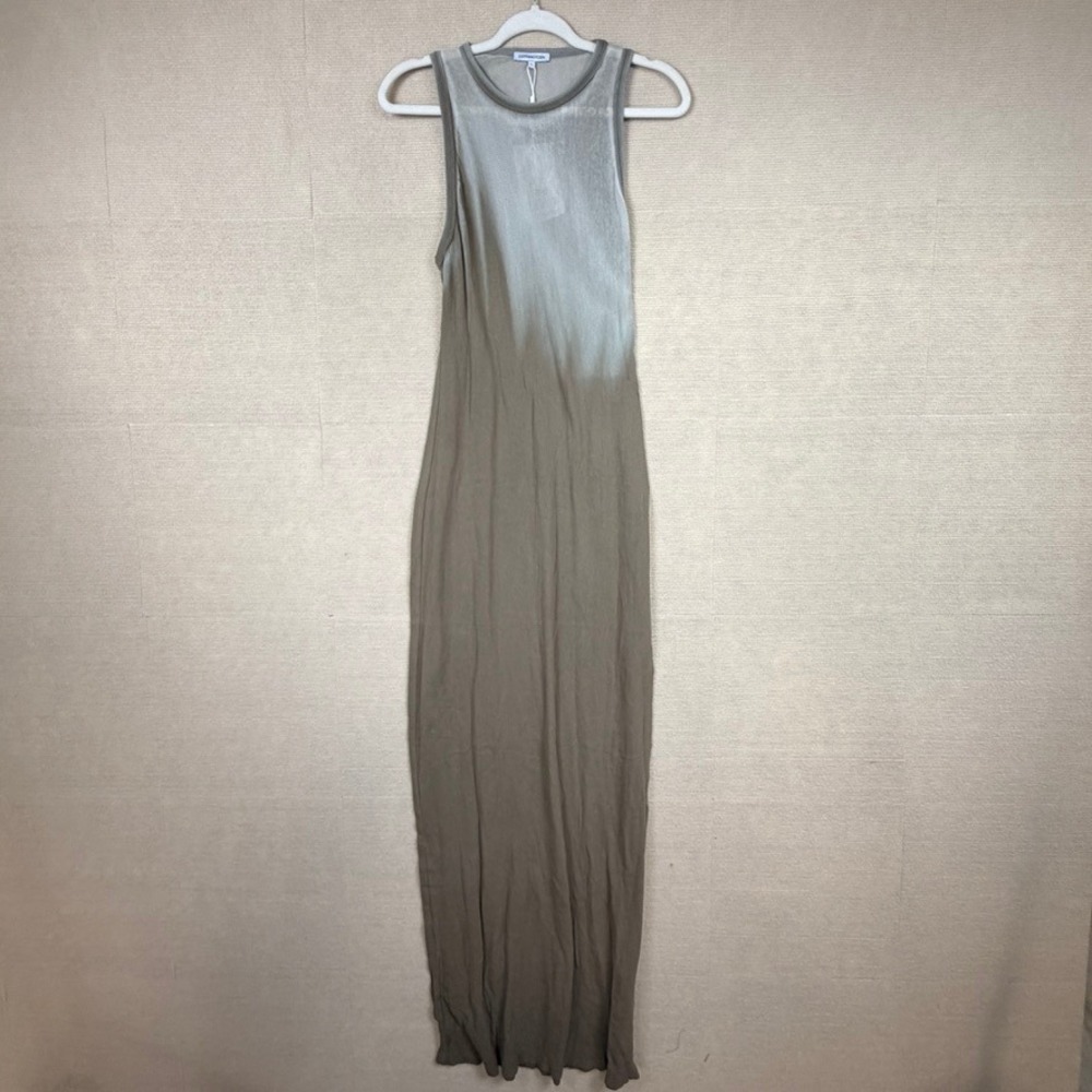 Cotton Citizen Rio Maxi Dress Charcoal Sage Ombre Size L NWT